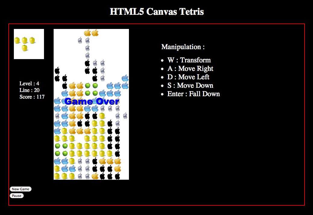 Build a Tetris game with HTML Canvas, CSS, and JavaScript on